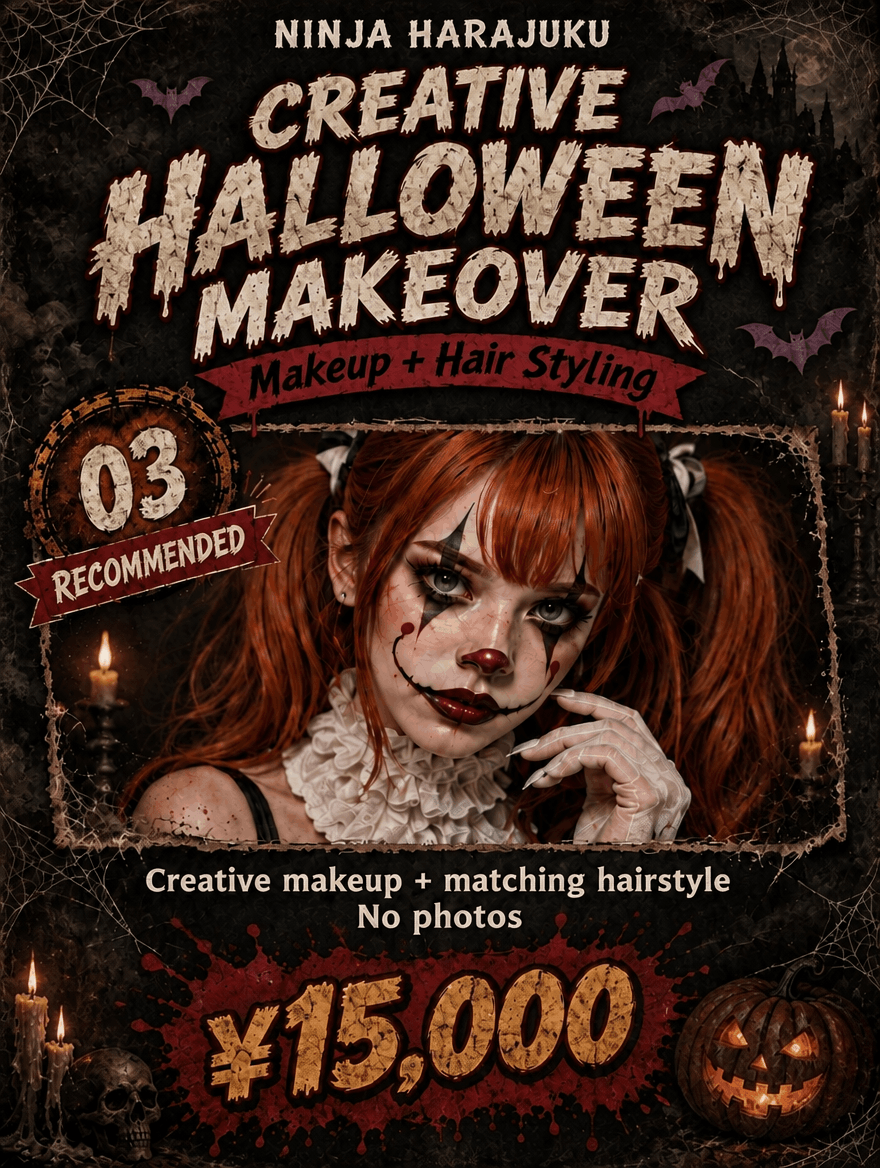 CREATIVE HALLOWEEN MAKEOVER〜唯一無二のハロウィンメイク&ヘアスタイリング〜